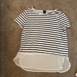 White and Navy striped shirt